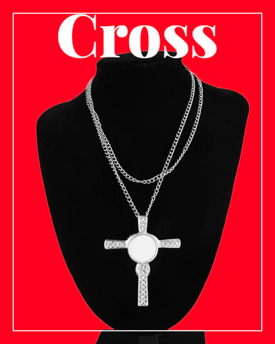 Sublimation Cross Diamond Necklaces